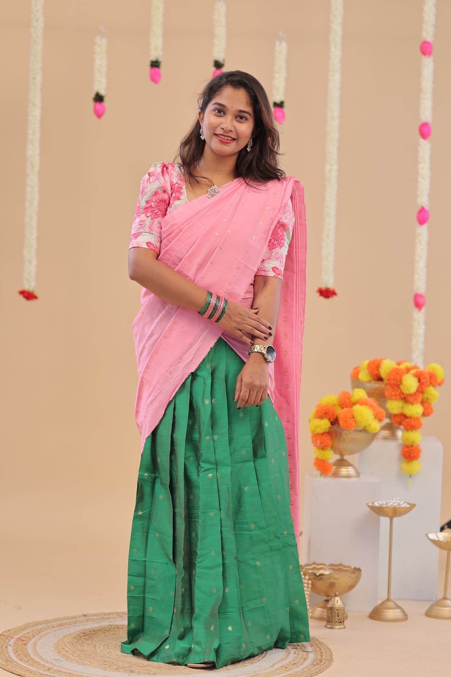 HALF SAREE-LOTUS PINK