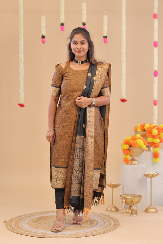 KANCHI-SILK COTTON-HONEY-BLACK