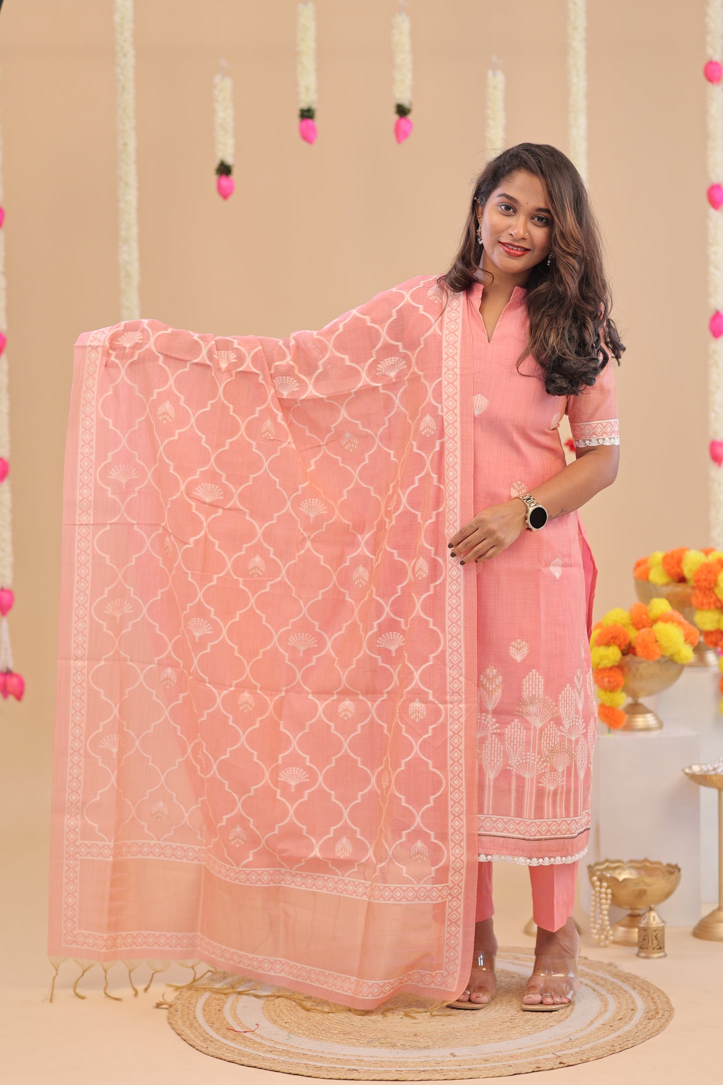 PREMIUM Pink- JAMDHANI SUIT